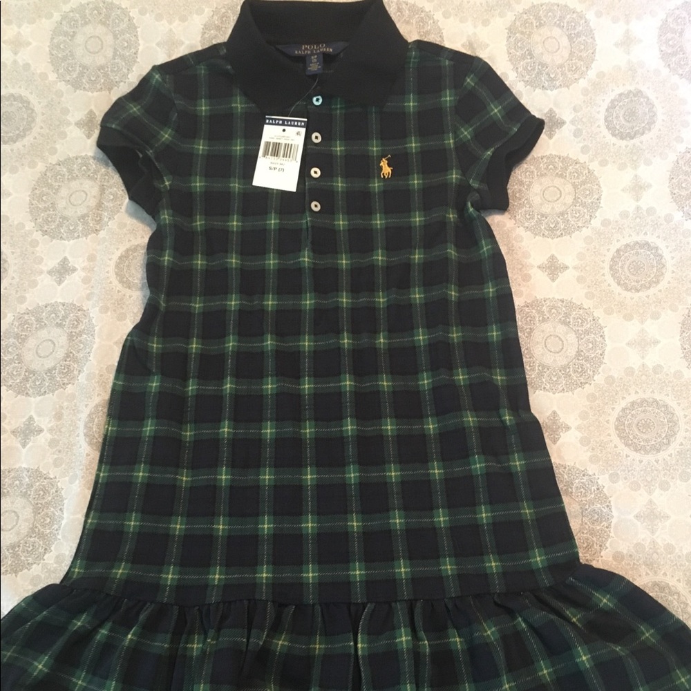 Girls Ralph Lauren Polo plaid shirt dress NWT sz 7